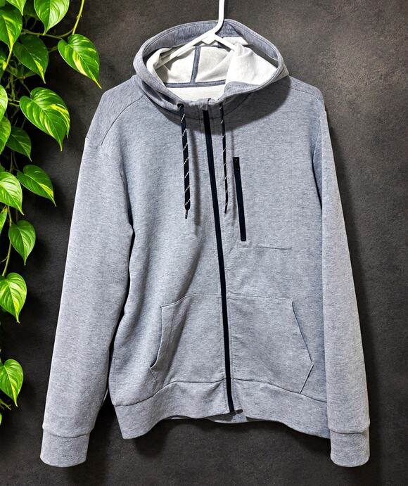 GapFit Other - GapFit Performance Men's Gray Full Zip Hooded Hoodie w/ Pockets Size L